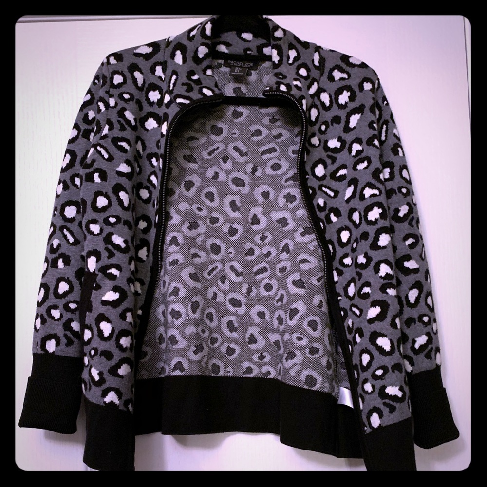 RACHEL ZOE LEOPARD PRINT SWEATER